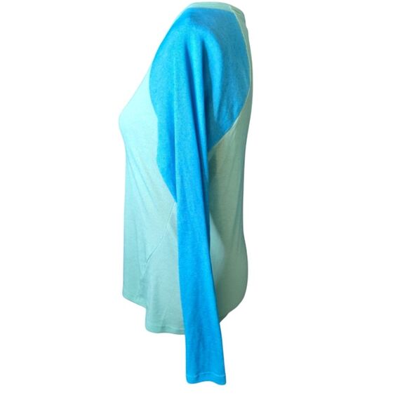 Patagonia Cotton Farmers Initiative Raglan Long Sleeve Jersey in Turquoise Sz Sm - Picture 2 of 5